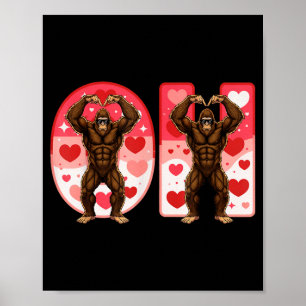 Affiche O-h Couples Matching Drôle Bigfoot Dans Midwestern