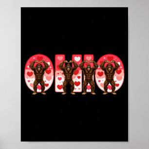 Affiche O-h-i-o Drôle Bigfoot Ohio Dans La Saint-Valentin
