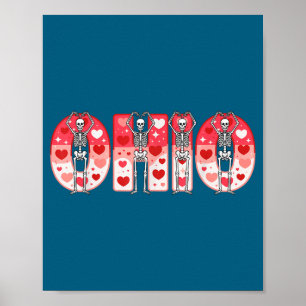 Affiche O-h-i-o Squelettes drôles Ohio Dans Midwestern Val