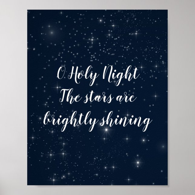 Affiche O Holy Night Paroles de Noël Élégant Vacances (Devant)