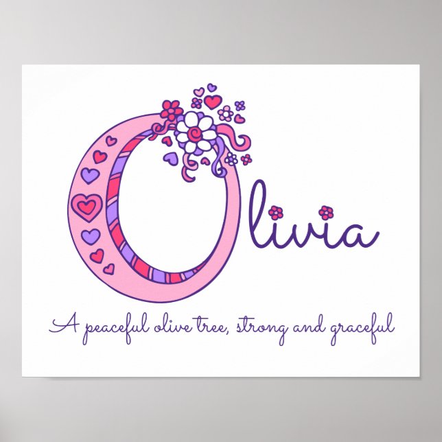 Affiche O monogramme art Olivia Girvia nom signifiant affi (Devant)
