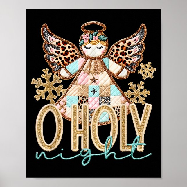 Affiche Ô Nuit Sainte Ange Patchwork Chrétien Jésus Christ (Devant)