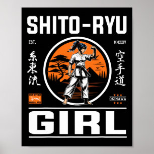 Affiche O Ryu Girl Précision Et Style En Design Karaté!