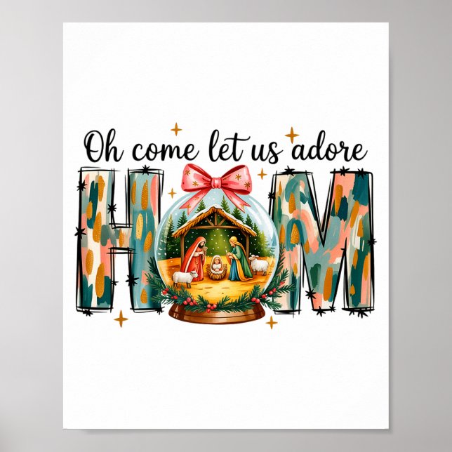 Affiche Ô venez adorons-Le Crèche de Noël  (Devant)