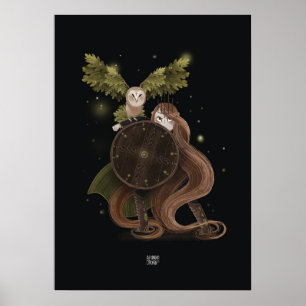 Affiche OAK LEAF OWL par Alexandra Dikaia