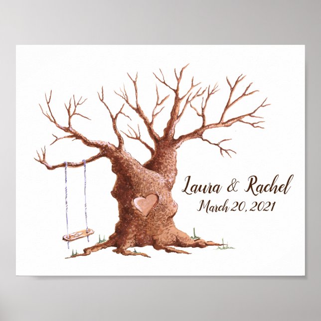 Affiche Oak Tree Weddign Fingerprint Guest Book (Devant)