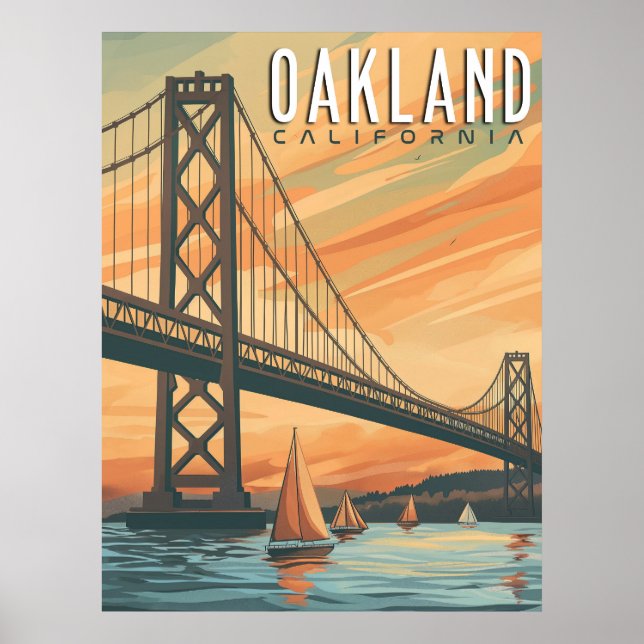 Affiche Oakland, Californie - Vintage voyage (Devant)