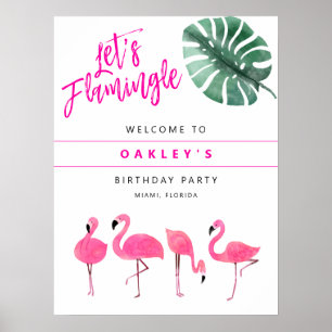 Affiche OAKLEY Flamant rose Hot Rose Anniversaire Bienvenu