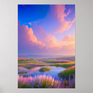 Affiche Oasis de champ de fleurs