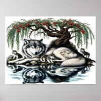Oasis de la famille des loups sereins dans la natu