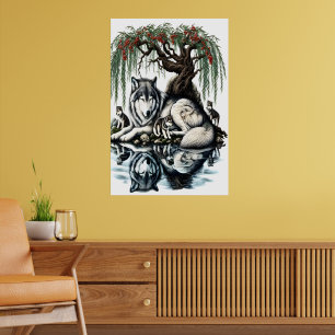 Affiche Oasis de la famille Serene Wolf dans une nature id