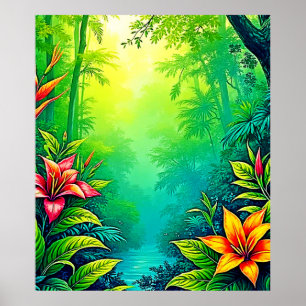 Affiche Oasis de la jungle tropicale luxuriante
