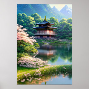 Affiche Oasis mythique dans la forêt