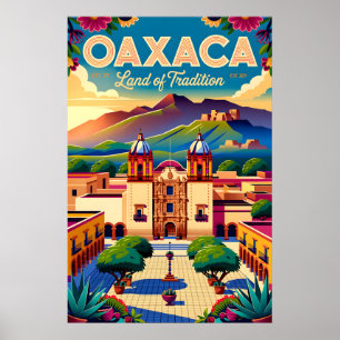 Affiche Oaxaca Mexique Vintage Terre de Tradition Rétro