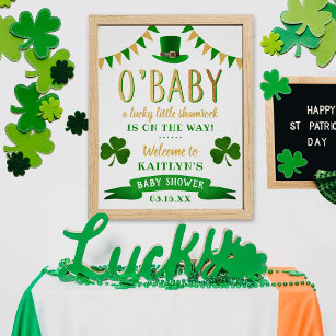 Affiche O'Baby St. Patrick's Day Baby shower Bienvenue