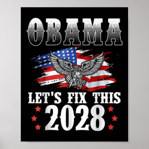 Affiche Obama 2028 Drapeau américain Obama pour le préside