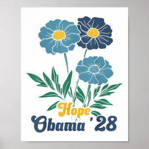 Affiche Obama 2028 espère la florale pour le président _1