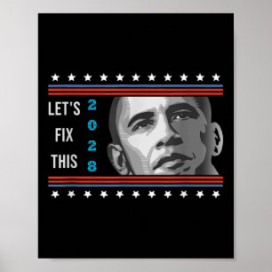 Affiche Obama 2028 Manifestation politique patriotique Vin