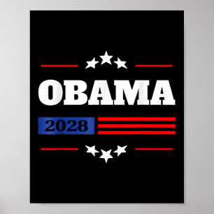 Affiche Obama 2028 Président américain Drapeau Pro Obama V