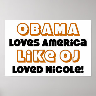 Affiche Obama aime l'Amérique comme Nicole aimée par JO !