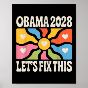 Affiche Obama Drapeau Vintage Rétro Patriotique 2028 Polit