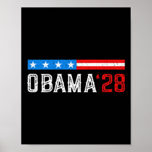 Affiche Obama Drapeau Vintage Rétro Patriotique 2028 Polit