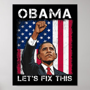 Affiche Obama pour le président 2028 Drapeau américain Oba