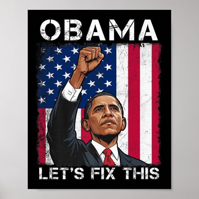 Affiche Obama pour le président 2028 Drapeau américain Oba (Devant)