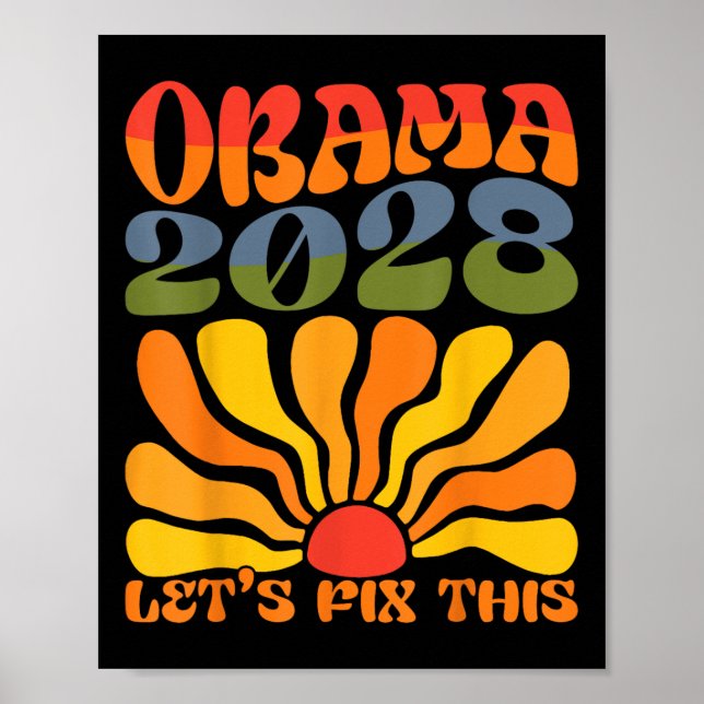 Affiche Obama pour le président 2028 Obama 2028 Flower Boh (Devant)