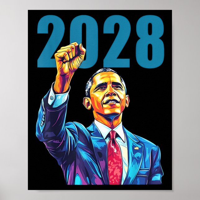 Affiche Obama Pour Le Président 2028 Obama 48ème Président (Devant)