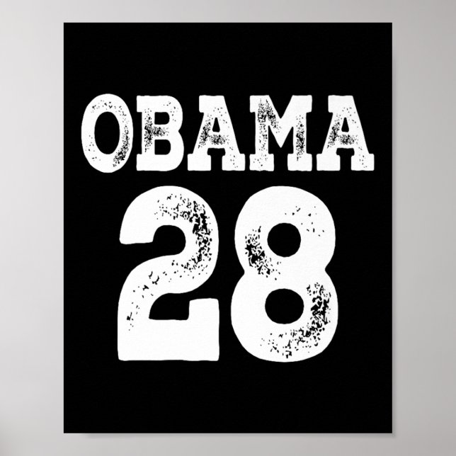 Affiche Obama pour président 2028 Jersey 28 Premium (Devant)