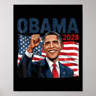 Affiche Obama Président Vintage 2028 Obama Drapeau Rétro A