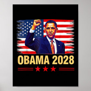 Affiche Obama Président Vintage 2028 Obama Drapeau Rétro A