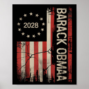 Affiche Obama Président Vintage 2028 Obama Drapeau Rétro A