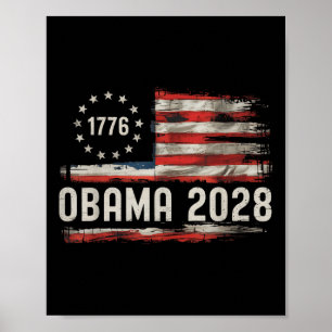 Affiche Obama Président Vintage 2028 Obama Drapeau Rétro A