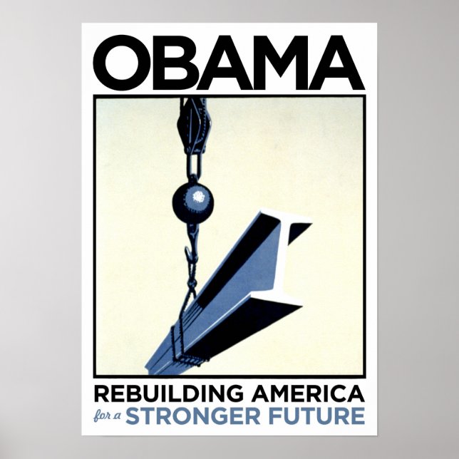 Affiche Obama : reconstruire l'Amérique (Devant)