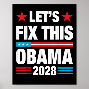 Affiche Obama Retro Vintage Patriotic 2028 Réparons cela