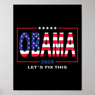 Affiche Obama Vintage patriotique 2028 Politique US Drapea