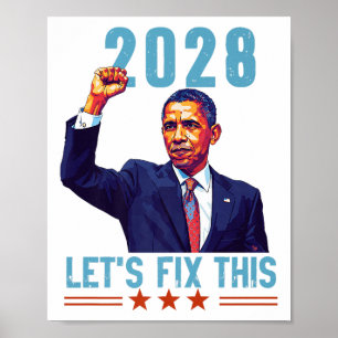 Affiche Obama Vintage patriotique 2028 Ral de protestation