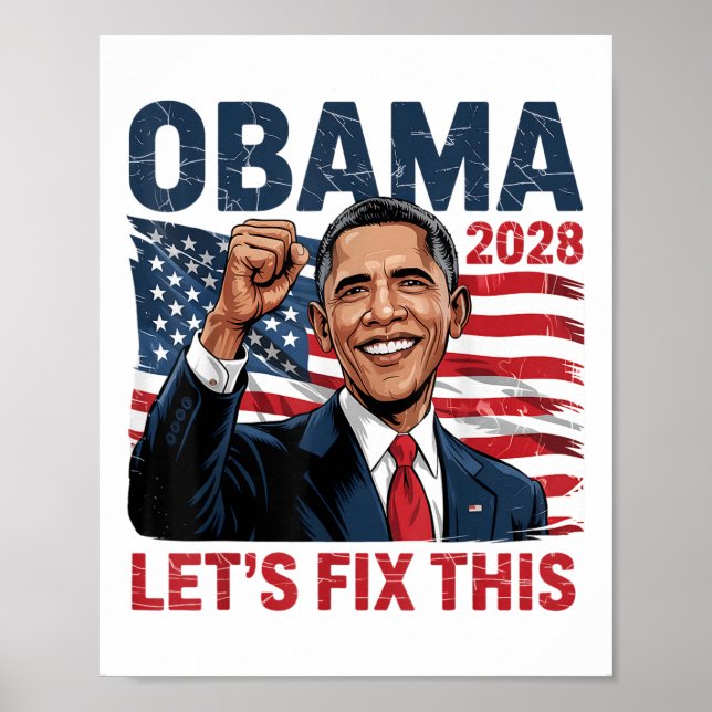 Affiche Obama Vintage rétro patriotique 2028 (Devant)