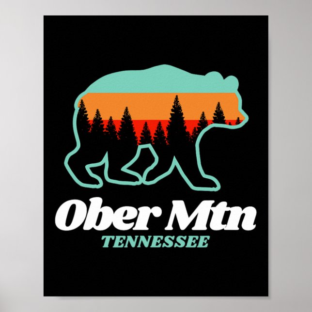 Affiche Ober Mountain Tennessee Skiing Snowboarding Bear  (Devant)