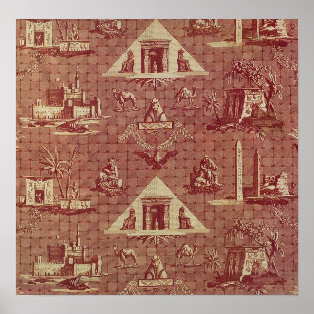 Affiche Oberkampf Manufactory Les Monuments de l'Egypte (Devant)