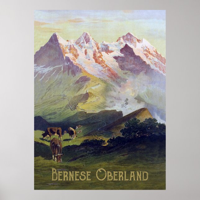 Affiche Oberland bernois, Paysage, Suisse (Devant)