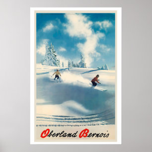 Affiche Oberland Bernois Suisse Suisse Ancien Ski