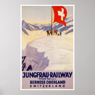 Affiche Oberland bernois vintage Suisse Voyage