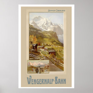 Affiche Oberland bernois Wengen Jungfrau Suisse