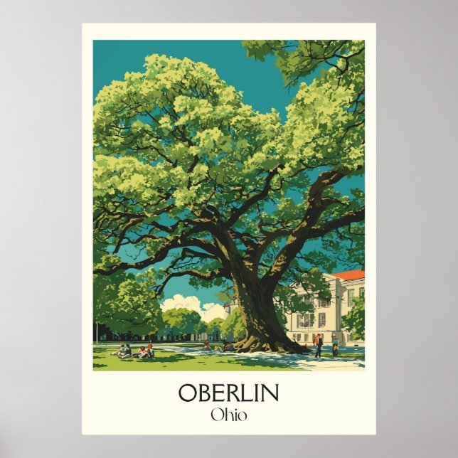 Affiche Oberlin Ohio College Town Communauté progressive (Devant)