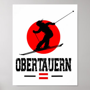 Affiche Obertauern Autriche Station de ski Alpes Autriche