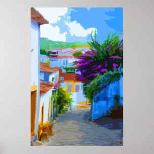 AFFICHE OBIDOS- LE BIJOU DU PORTUGAL