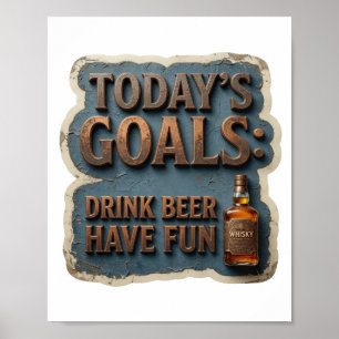 Affiche Objectif du jour CAPTIVANT BOIRE DE LA BIÈRE S'AMU